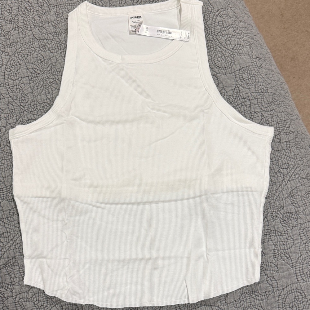 NWT PINK Victoria's Secret Ivory Ribbed Tank Top